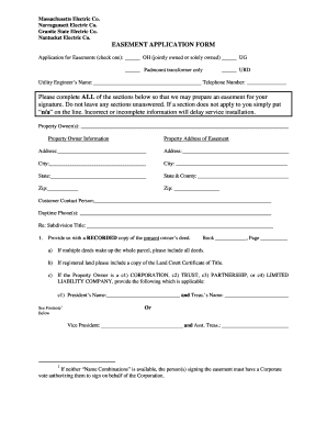 Easement Application Form