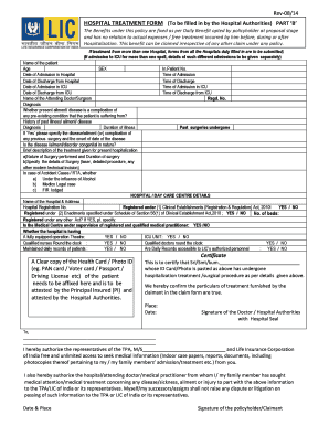 Hospital Treatment Form