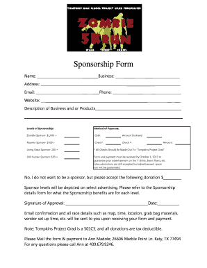 sponsorship form