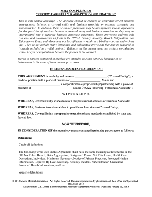 HIPAA Business Associate Agreement Template
