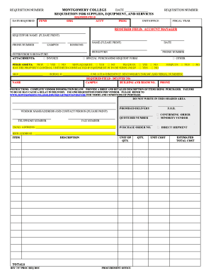 Montgomery College Requisition Form