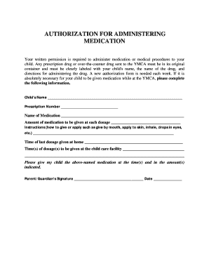 Authorization for Administering Medication