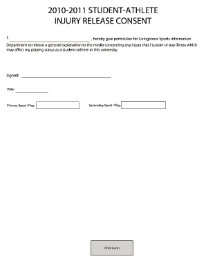 Student-Athlete Injury Release Consent