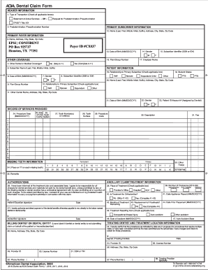 Dental Claim Form