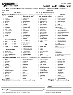 Patient Health History Form