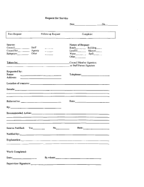 Request for Service Form