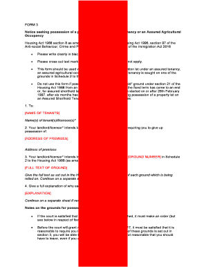 UK Section 8 Notice Seeking Possession
