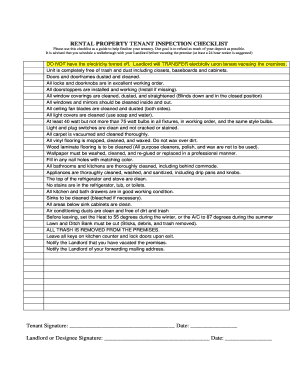 Rental checklist template - Rental Property Inspection Checklist - My