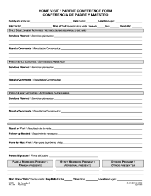 Home Visit Parent Conference Form