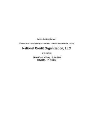 National Credit Organization Application