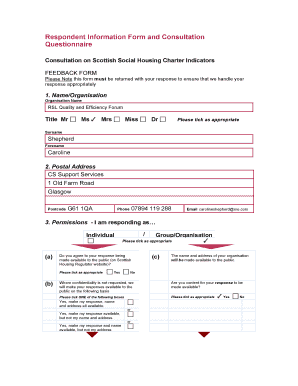 Scottish Social Housing Charter Feedback Form