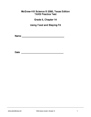TAKS Practice Test Grade 5 Chapter 14