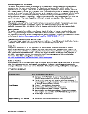 Florida Alcoholic Beverage License Application