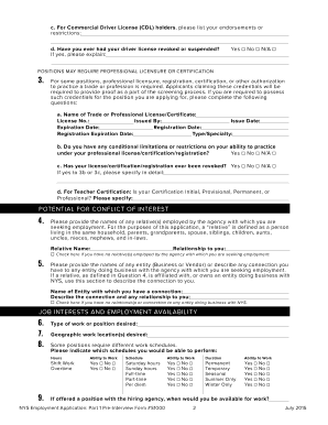 New York State Employment Application
