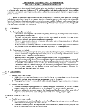 Addendum to Collaborative Law Agreement