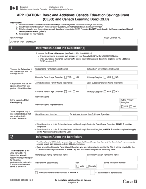 Canada Education Savings Grant Application