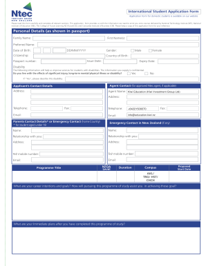 International Student Application Form