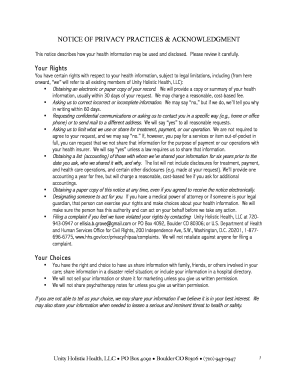 HIPAA Privacy Practices Notice and Acknowledgment