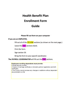 California Health Benefit Plan Enrollment Form