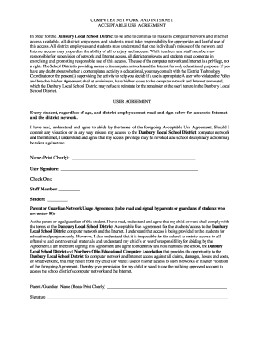 Danbury Local School District Acceptable Use Agreement