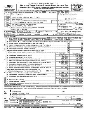 IRS Form 990 2012