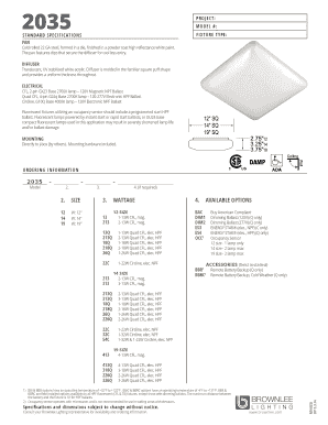 Brownlee Lighting Fixture Order Form