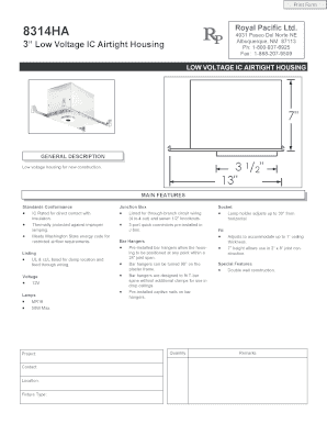 Low Voltage IC Airtight Housing Specification