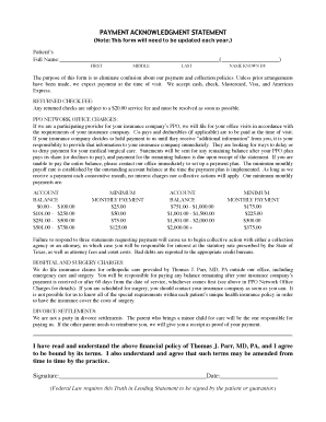 Payment Acknowledgment Statement