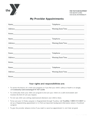 Provider Appointment Form