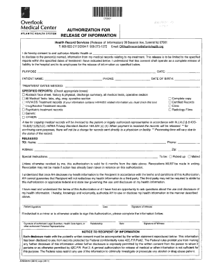 Medical Authorization for Release of Information