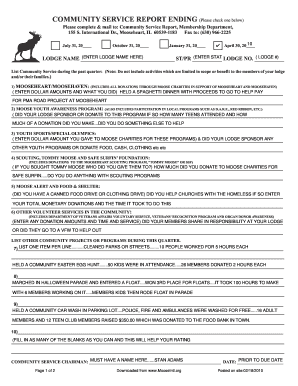 Community Service Report Form