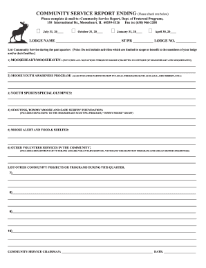 Community Service Report Form