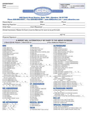 Medical Imaging Appointment Form