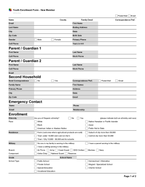 4-H Youth Enrollment Form