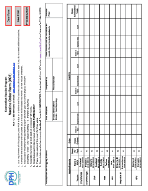 Connecticut Vaccine Order Form