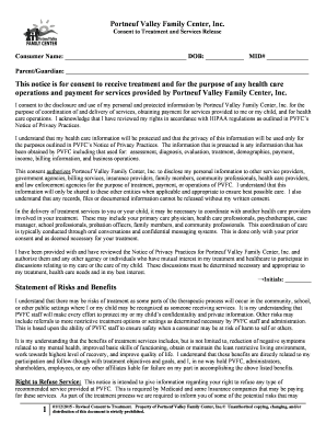 Consent to Treatment and Services Release