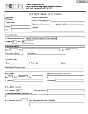Student Application Form