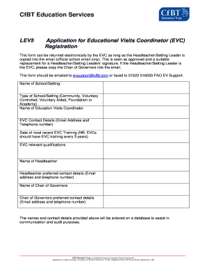 Educational Visits Coordinator Registration Form