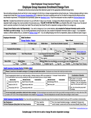 State Employee Group Insurance Enrollment Form