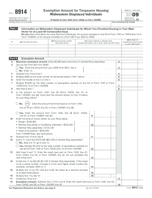 Form 8914 Midwestern Displaced Individuals Exemption