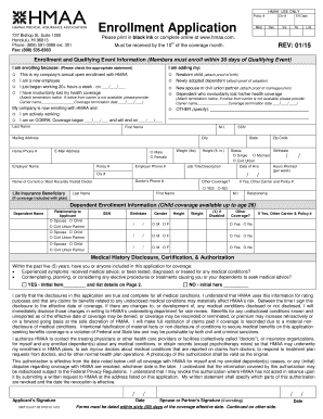 HMAA Health Insurance Enrollment Application
