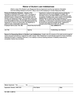 Waiver of Student Loan Indebtedness