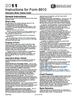 Instructions for Form 8910