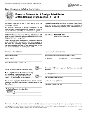 Financial Statements of Foreign Subsidiaries of US Banking Organizations