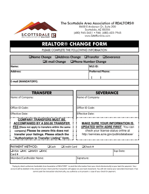 REALTOR® Change Form