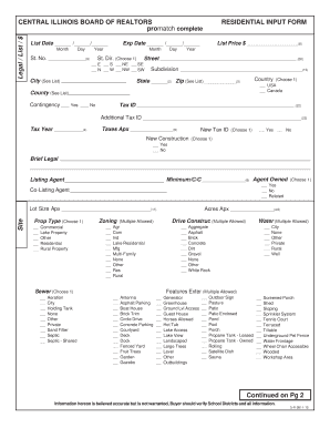 Residential Property Listing Form