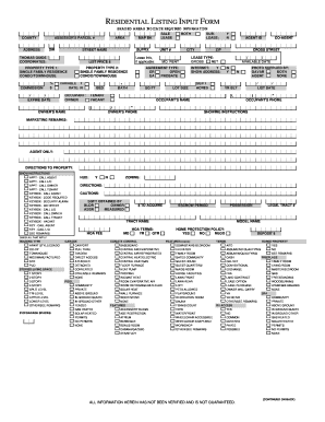 Residential Listing Input Form