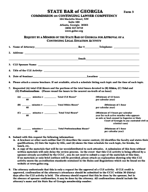 Georgia CLE Activity Approval Request