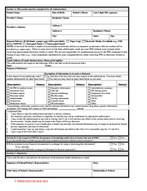 Patient Authorization for Disclosure of Protected Health Information