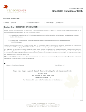 Canada Gives Charitable Donation Form